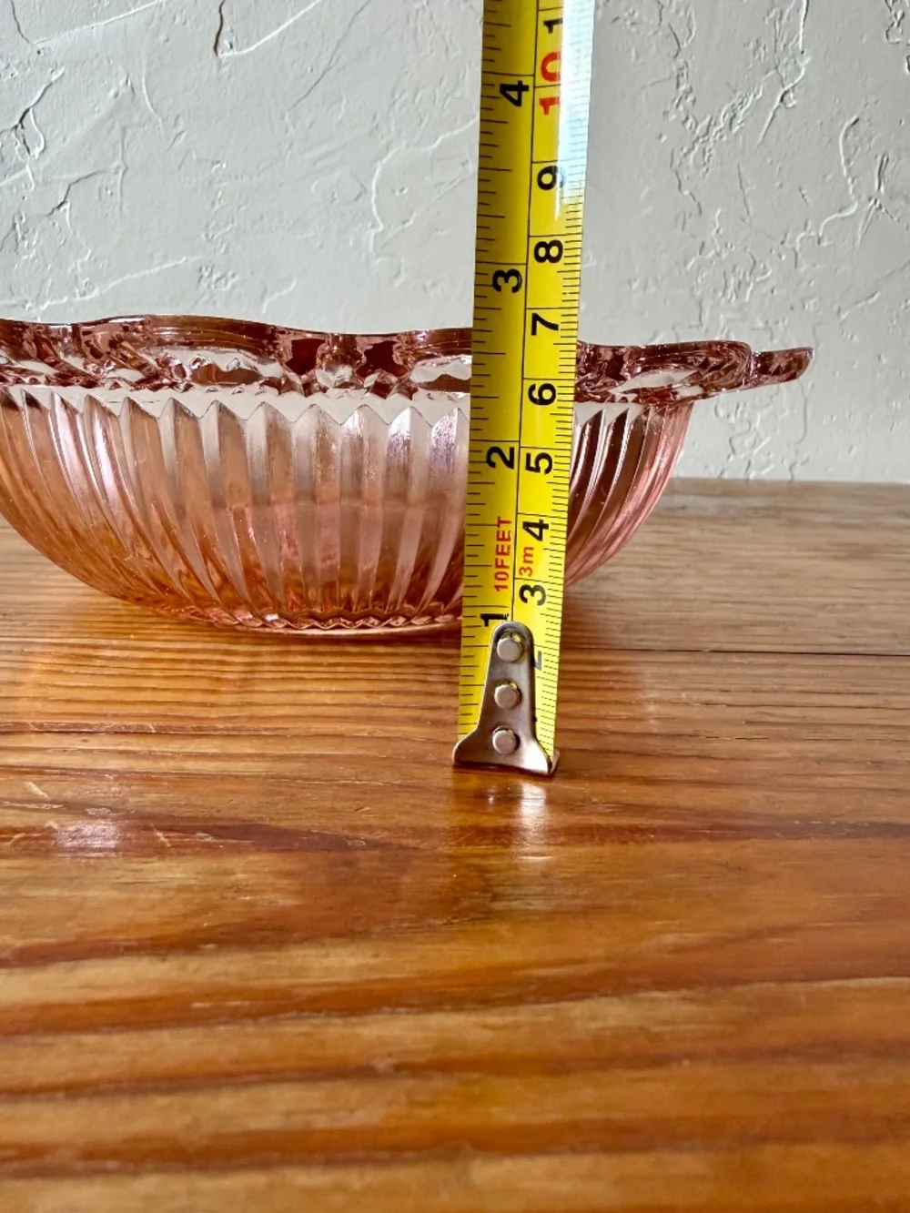 Anchor Hocking Old Colony Pink Depression Glass Lace Edge Bowl 8
